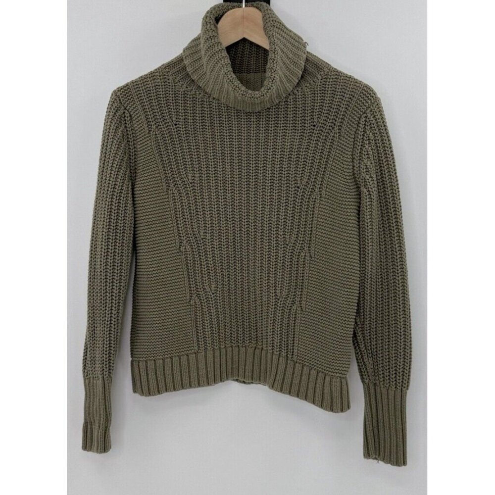 Banana Republic Olive Green Chunky Knit Turtleneck Sweater